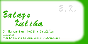 balazs kuliha business card